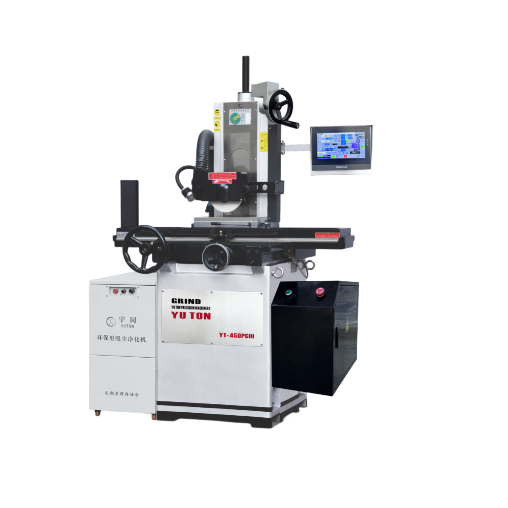 YUTON YT-450PCIII compact column-type surface grinder with simplified touchscreen operation