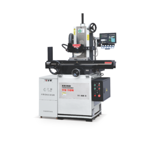 YUTON YT-450G manual surface grinder with separate control console and integrated dust extraction unit