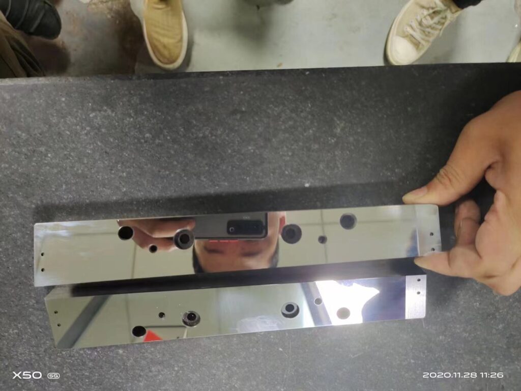 Mirror finish surface grinding result on a 6x18 surface grinder by YUTON