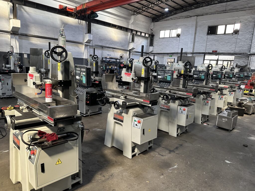 YUTON 15000 sqm factory workshop with rows of 618 surface grinders ready for export
