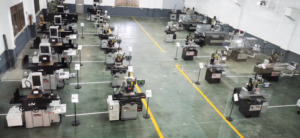 YUTON precision grinding machine factory showroom with full range of surface grinders