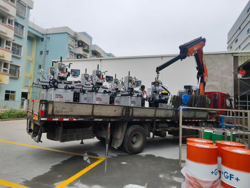 YUTON ceramic grinding machine loaded for delivery to customer factory