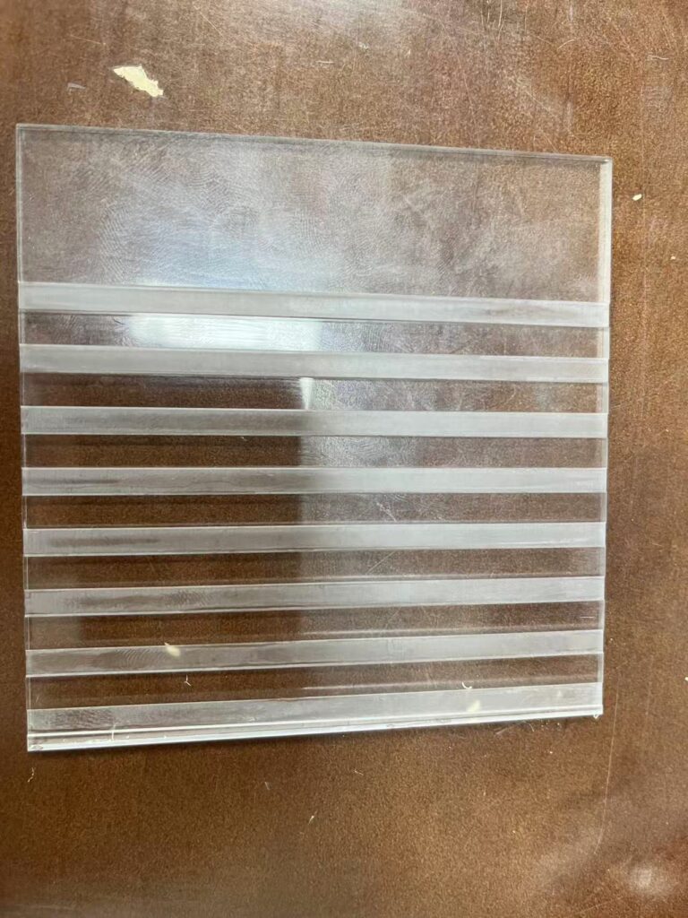 Precision grooved glass samples processed by YUTON glass surface grinding machine