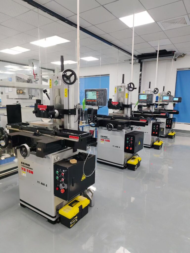 YUTON precision surface grinder installed and running at customer workshop, showing manufacturer delivery capability