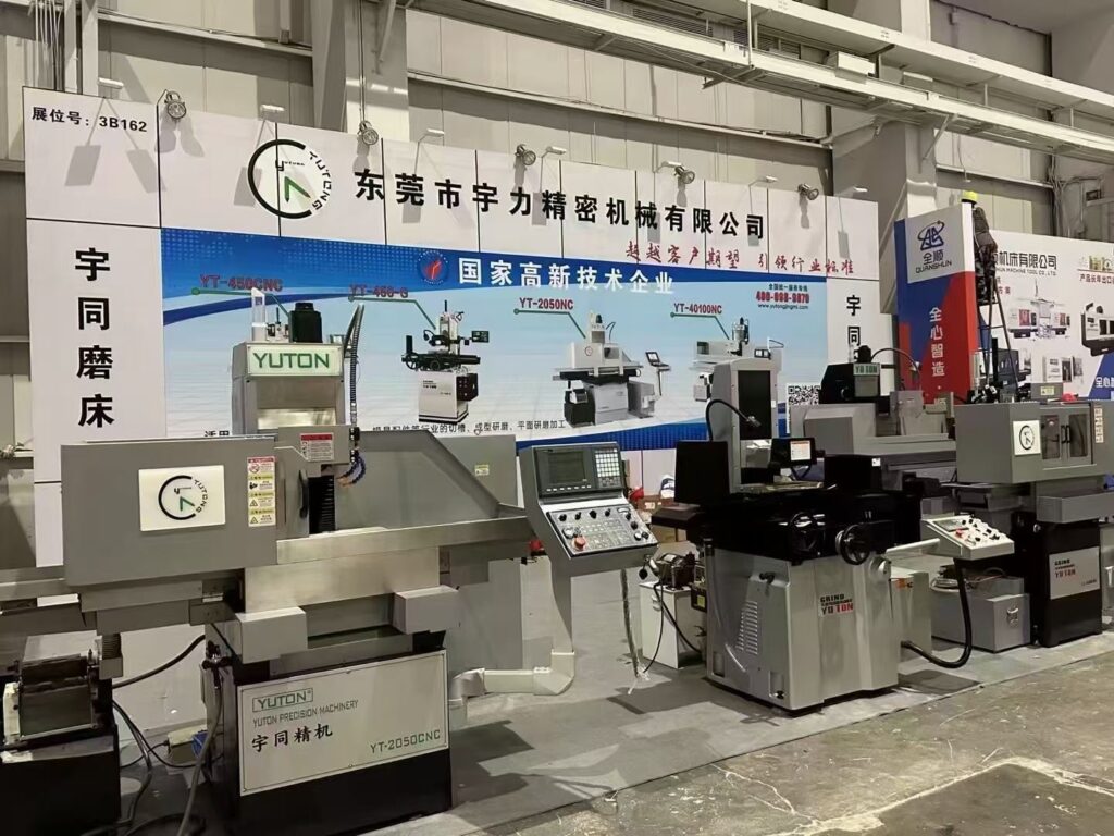 Precision surface grinding automation — CNC surface grinder machining metal workpiece with automatic control