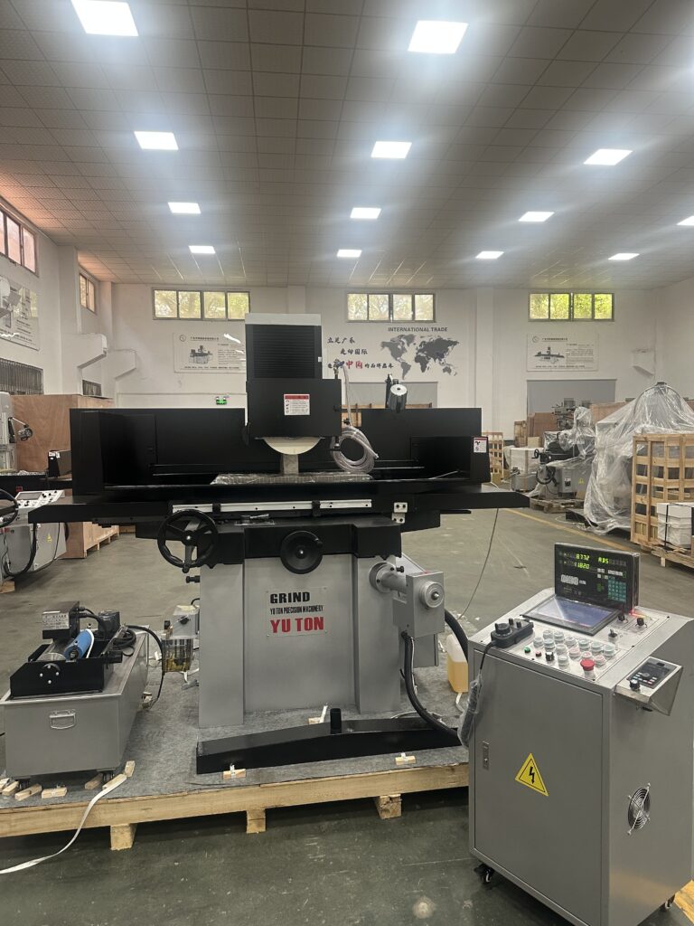 Surface grinder magnetic chuck used in a precision manufacturing workshop
