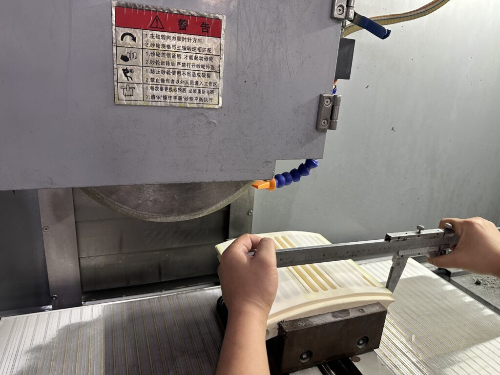 Surface quality inspection after CNC ceramic surface grinding
