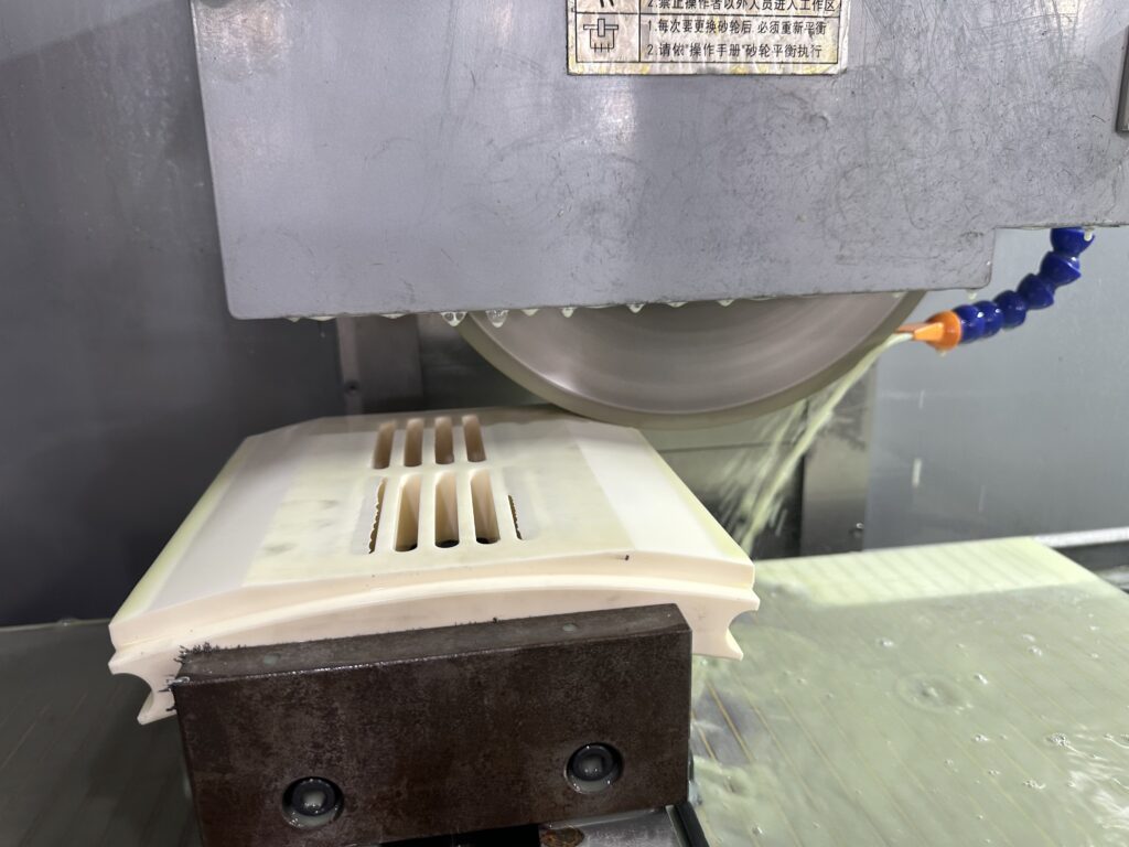 CNC ceramic surface grinding using a diamond wheel on an advanced ceramic component