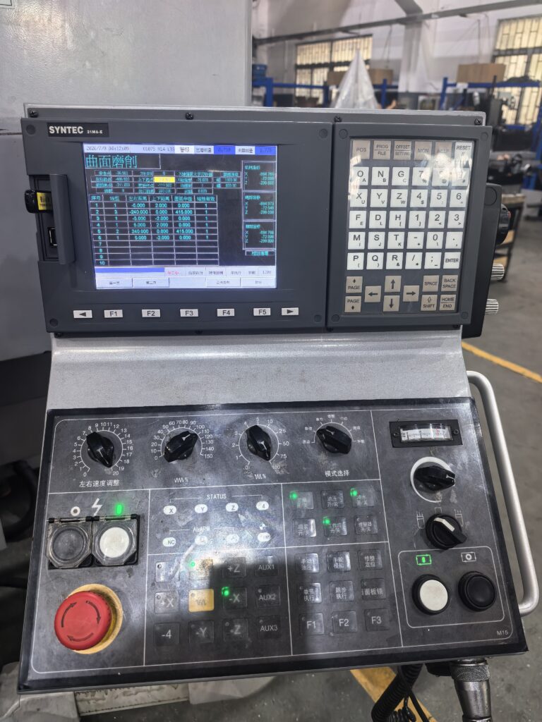 IoT grinding machine monitoring system displaying real-time CNC surface grinder performance data