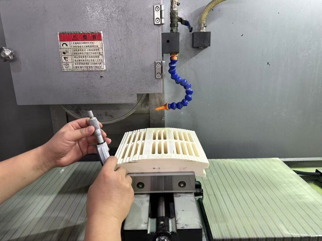 Surface finish inspection after tungsten carbide precision grinding