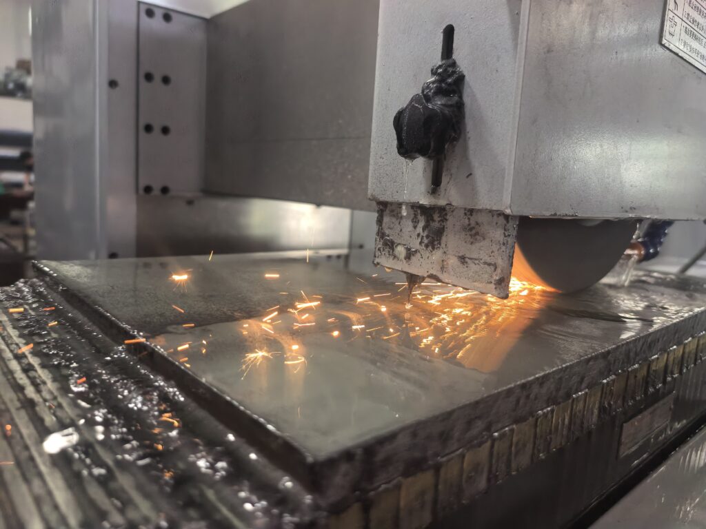 Surface grinder magnetic chuck securely holding precision workpieces during grinding